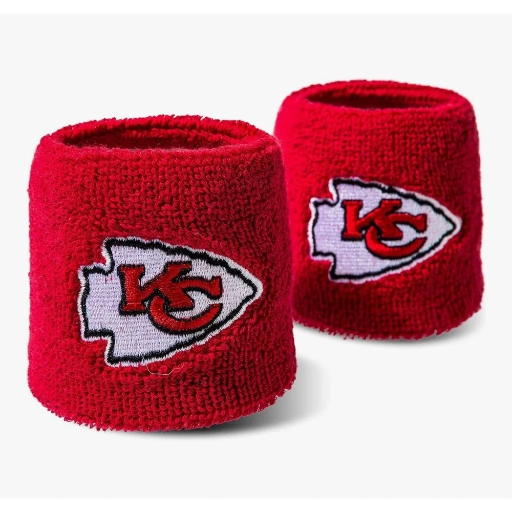 Brand New Kansas City Chiefs Wristbands Sweatbands Red NFL OSFM